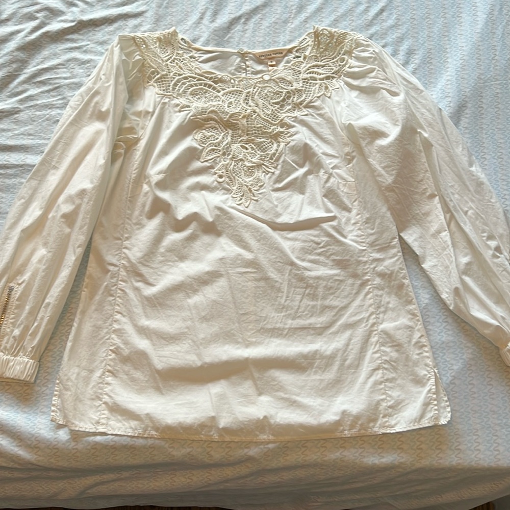 Rebecca Taylor off white lace top 0